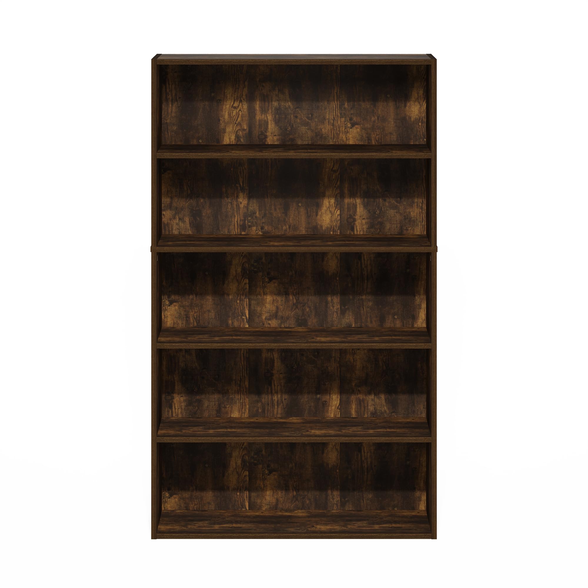 Furinno PASIR Book Shelf, 5-Tier Bookshelf, Bookcase with Open Shelf, 9.4 x 31.5 x 52.7, for Living Room, Bedroom, Home Office, Amber Pine