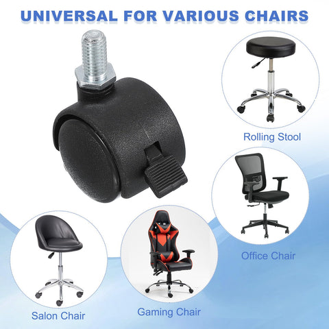 PATIKIL Office Chair Wheels Replacement 1", 8 Pcs Nylon Heavy Duty Office Furniture Casters Wheels with Wrench Universal Wheel for Hardwood Floor
