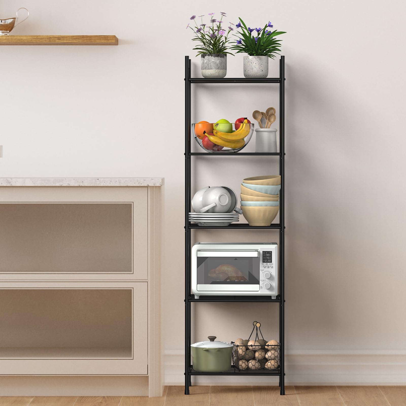 KANEODOT 5 Tier Shelving Unit,Freestanding Bathroom Storage Shelving Unit, Metal Shelving Units for Storage