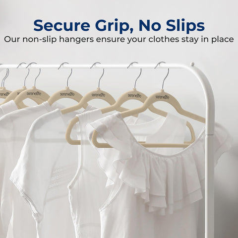 SereneLife Velvet Hangers 10 Pcs, Non Slip Heavy Duty Hanger Set with 360° Swivel Hook, Smooth Velvet Finish to Protect Fabric, Lightweight