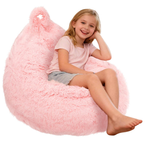 Fluffy Bean Bag Cover No Filler Kids Bean Bag Chair Stuffed Animal Storage