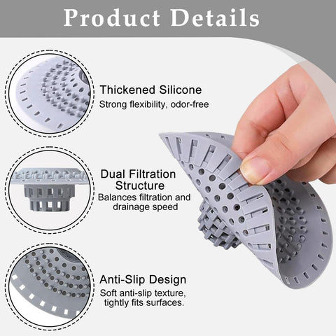 2 Pack Hair Catcher For Shower Drain, Silicone Shower Drain Hair Catcher, Shower Drain Cover Hair Trap