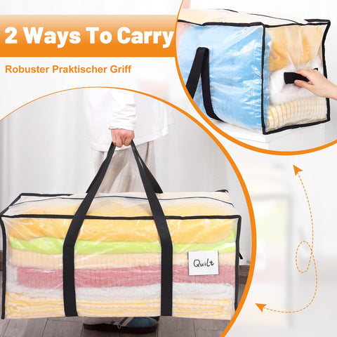 Dntorx 6 Pack 90L Moving Bags, Clear Waterproof Storage Totes