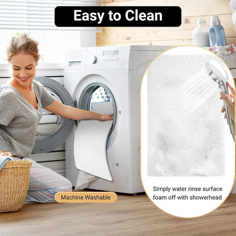 Bingobang Bath Mats Non Slip,Shower Mat Rubber 60x40cm,Extra Soft Anti-Mould, Machine-Washable,For Bathroom Floor,Bathtub(White)