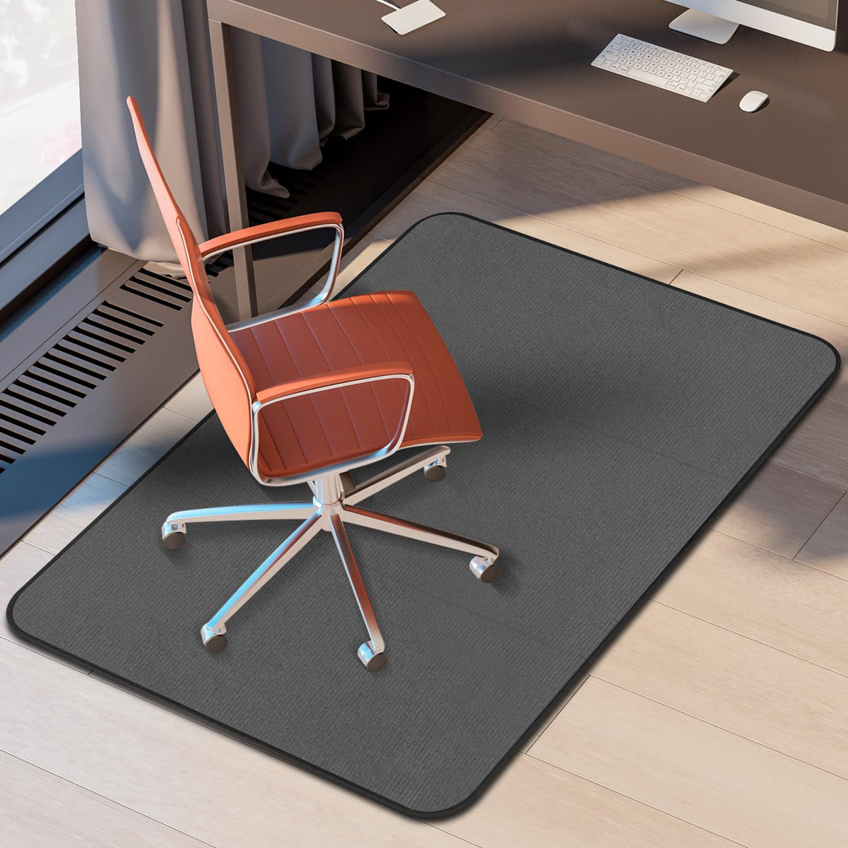 K KERNOWO Office Chair Mat for Carpet and Hardwood Floors, 47x35'' Corduroy Carpet Protector Chair Mat for Home & Office