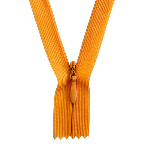 MARARDI Pack of 10 Invisible Zippers [Orange] Nylon [35 cm] Sewing Clothing Bags Ribbon Cotton Leather Plastic for Sewing Machine Zip with Metal Clasp