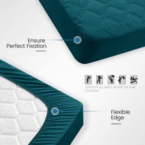 Ystyle Fitted Sheet 90 x 200 cm, Microfibre, Fitted Sheet - Mattress Height up to 30 cm, Dark Green