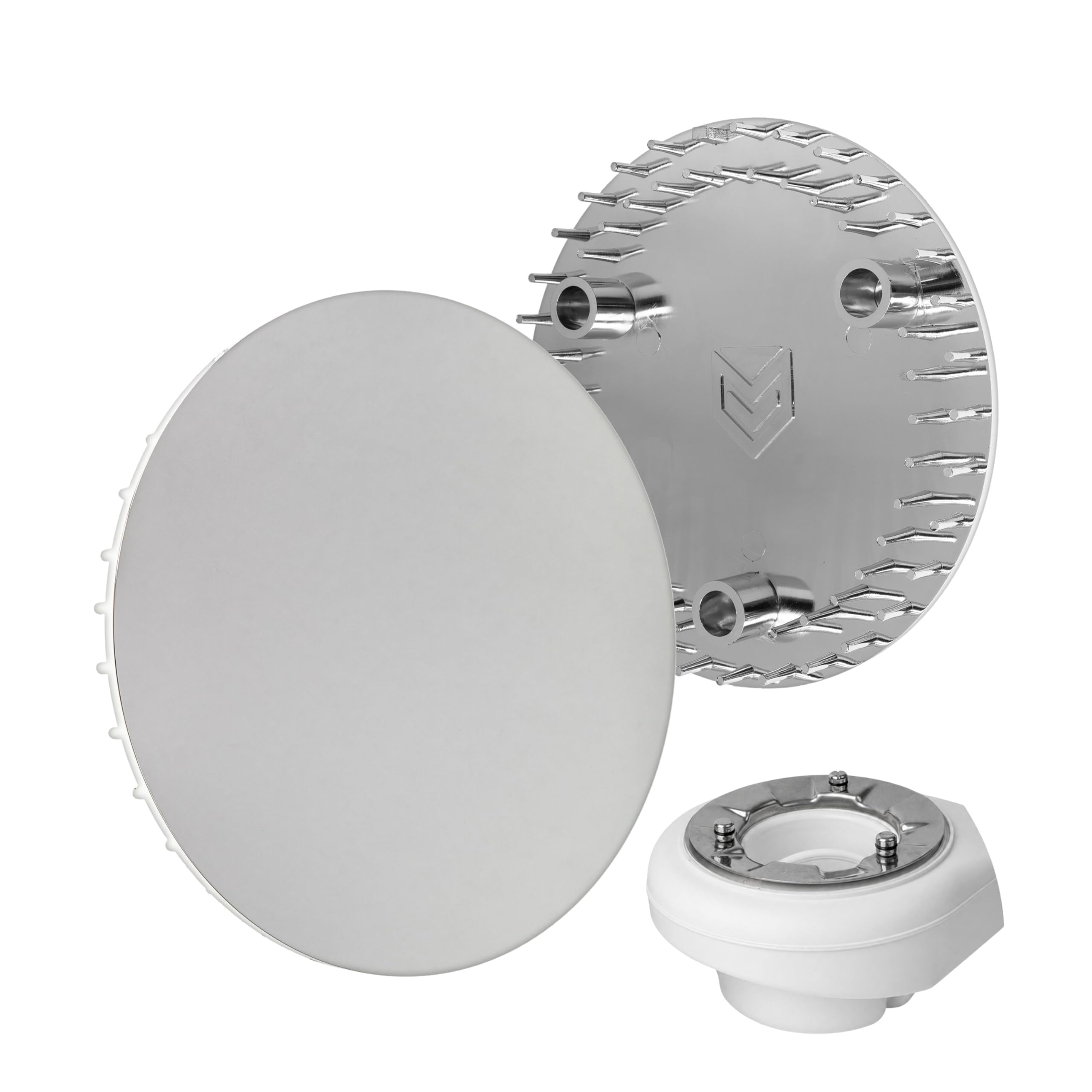 Cover for shower drain, Ø 115 mm, compatible with Viega Tempoplex drain set from model year 2006, suitable for model 6964.0, for drain hole Ø 90 mm