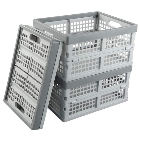Gitany 3-pack 15 Liter Collapsible Storage Crates, Small Foldable Crate Baskets