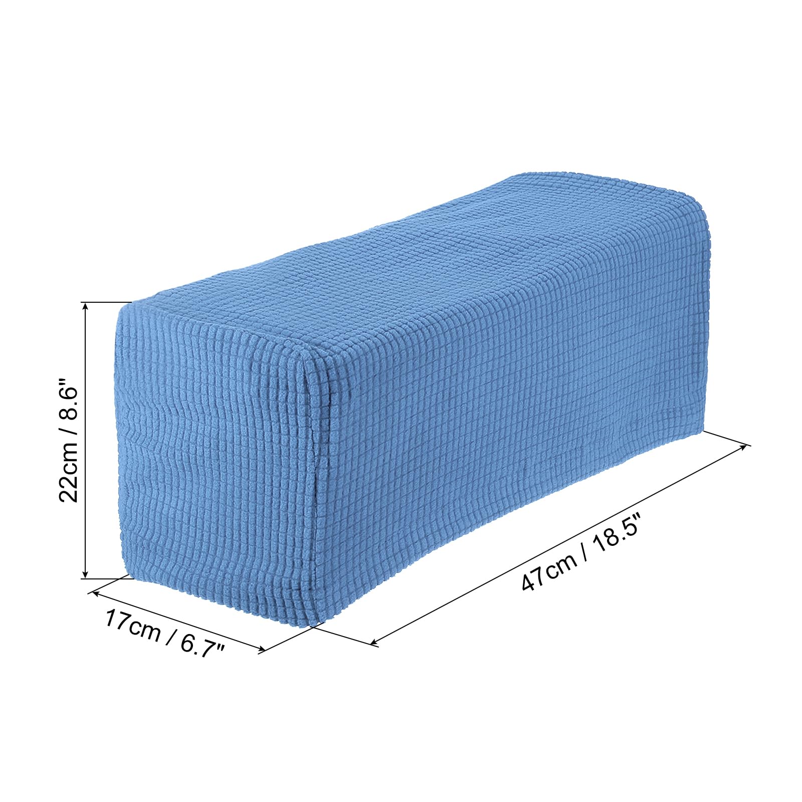 sourcing map 2pcs Stretch Armrest Covers for Chairs/Sofas, Couch Arm Covers with Twist Pin, Furniture Protector Slipcovers Denim Blue