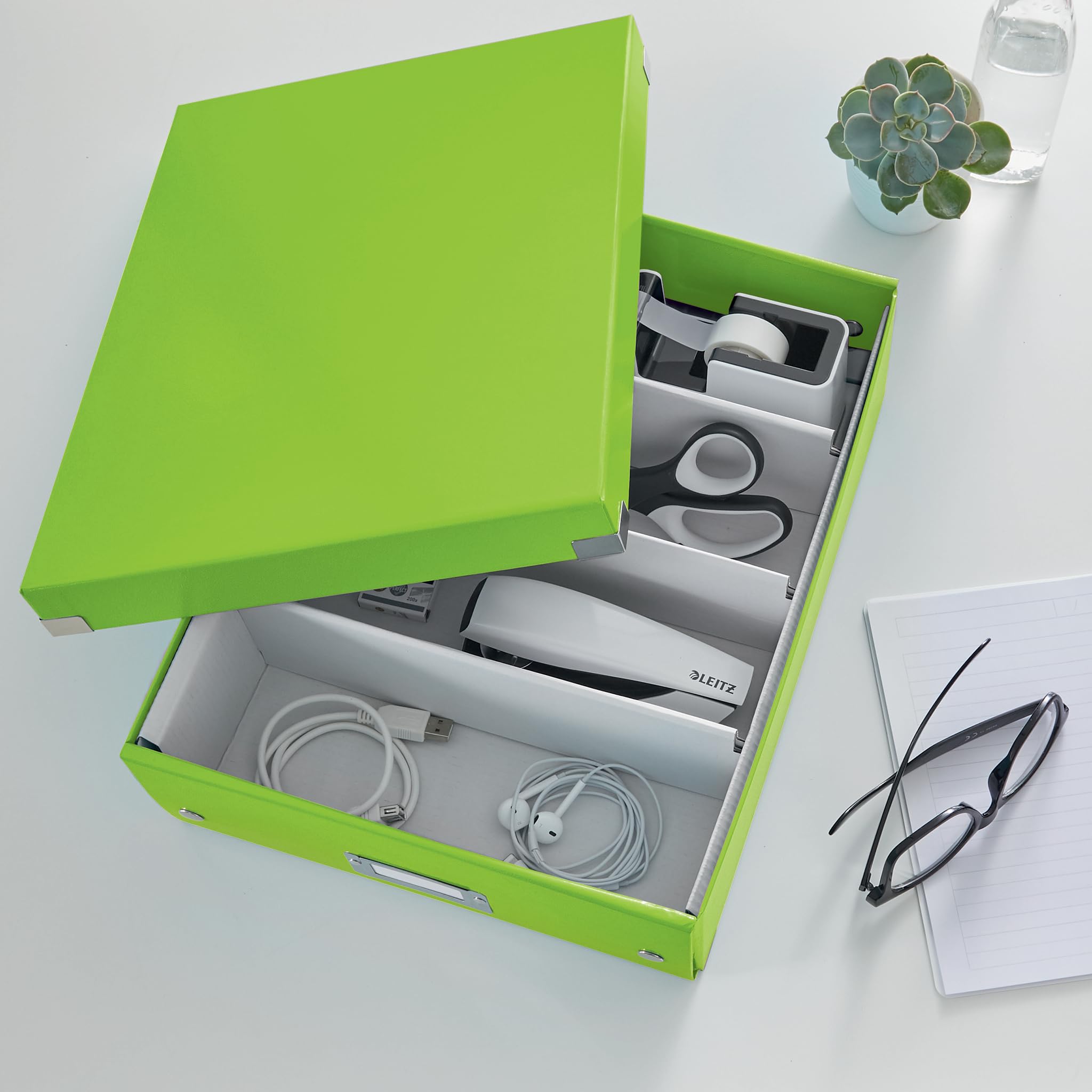 Leitz 60580054 Organiser Box, Click and Store, WOW Range, Medium, Green