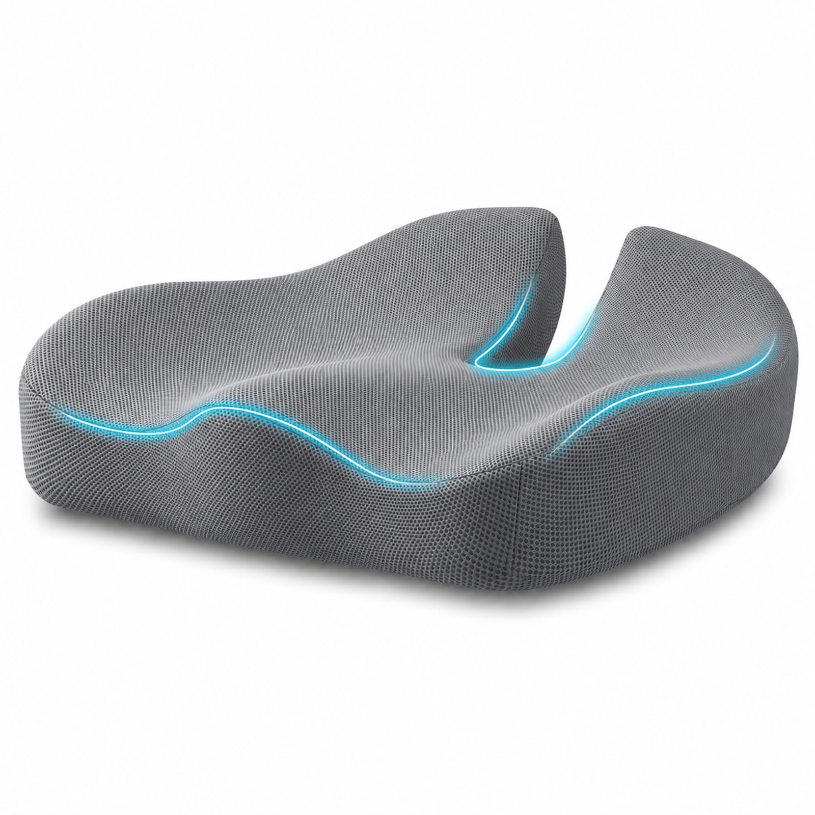 GOOGO Extra Large Coccyx Cushion, Ergonomic Memory Foam Seat Cushion for Tailbone Pain Relief, with Contoured Support