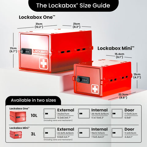 Lockabox Mini™ | Small Lockable Box with Combination Lock (3L) | Compact Storage Lock Box for Small Medicines, Snacks & Mobile Phones