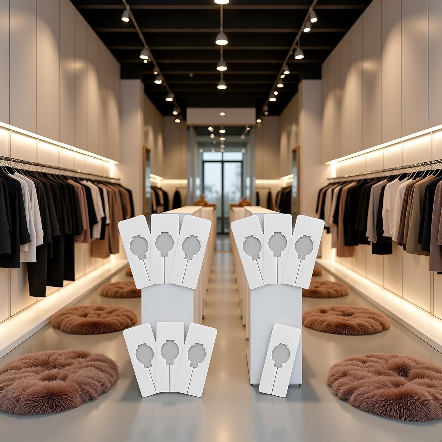 Wwyan 10Pcs White Clothing Rack Size Dividers Closet Dividers Rectangular Clothing Hangers Dividers with Clothing and Closet Storage，for Hanging