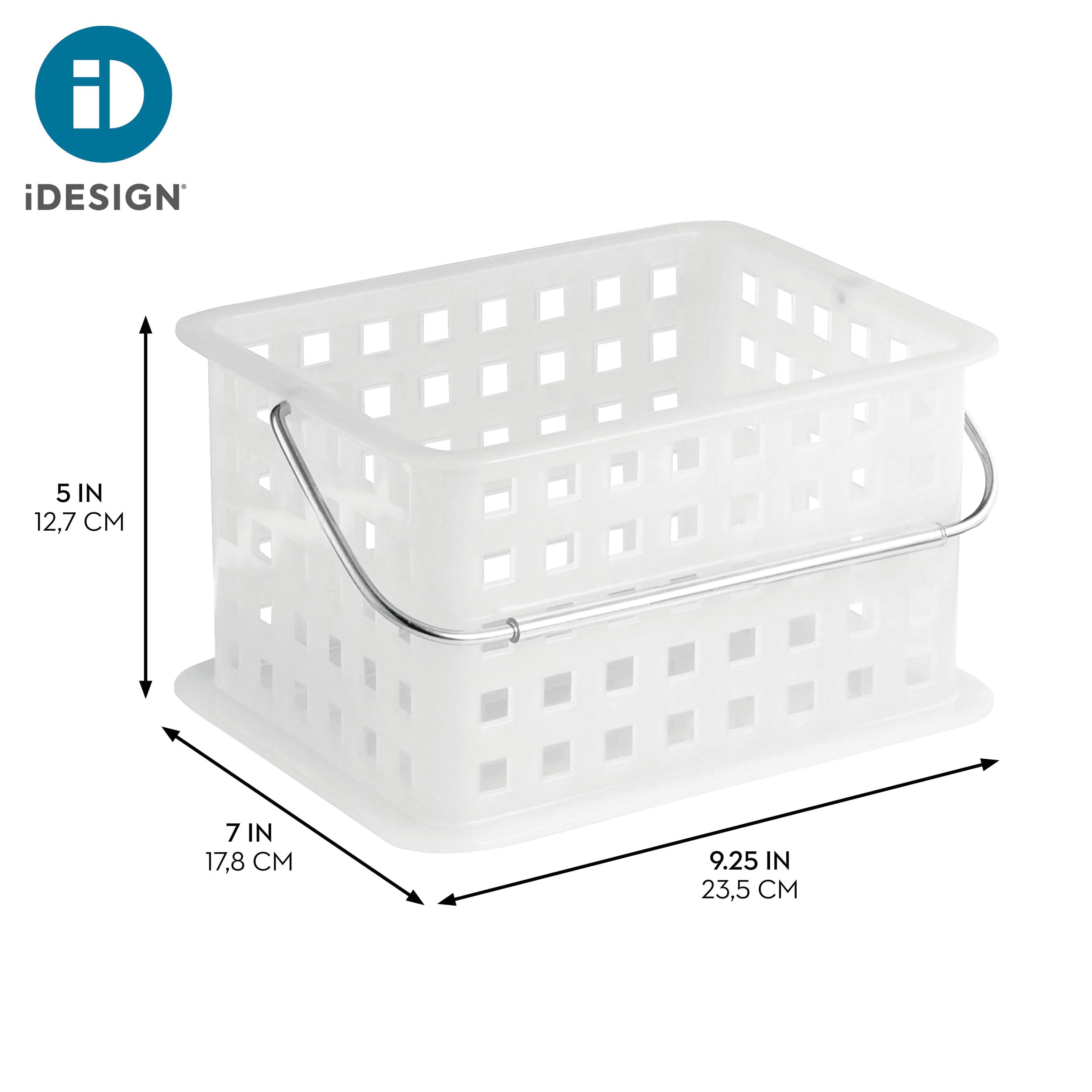 InterDesign Storage Organizer Basket, for Bathroom, Health and Beauty Products - Small, Frost