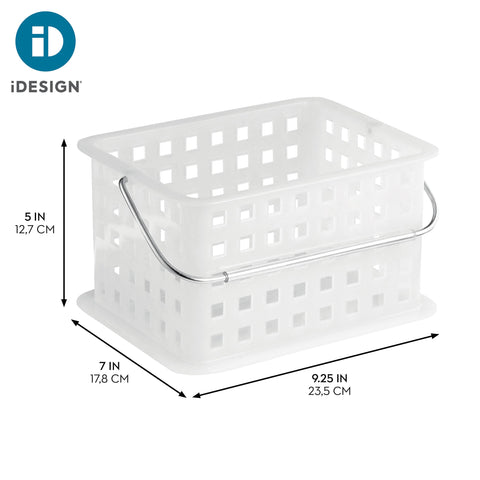 InterDesign Storage Organizer Basket, for Bathroom, Health and Beauty Products - Small, Frost