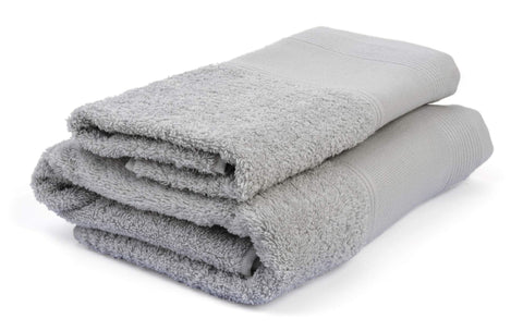 Filet Ago.fil S.r.l. Embroidered Towel Set (1+1) Pair of 100% Cotton, Grey, 60 x 105 – 40 x 60 cm