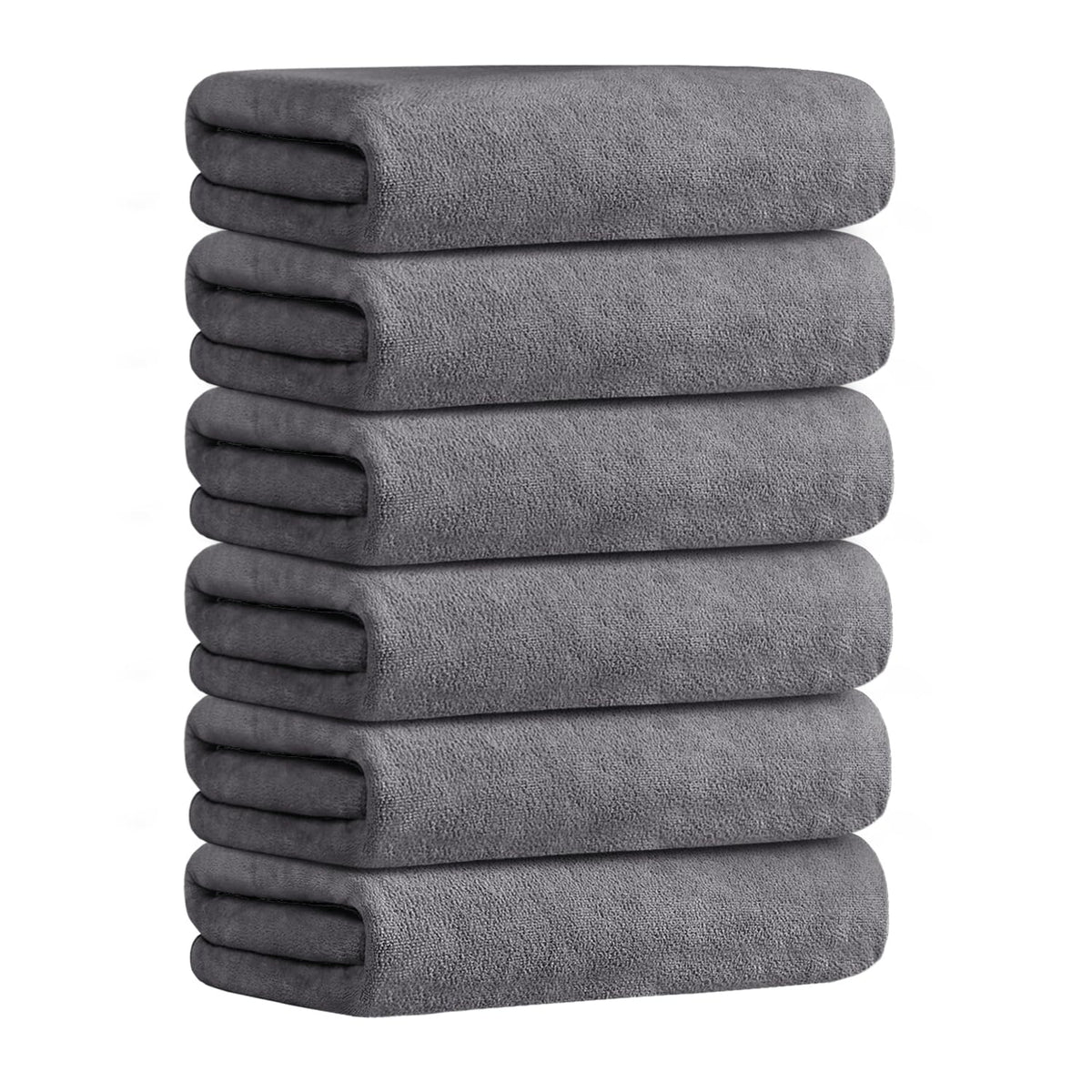 JML Badetuch, Mikrofaser-Badetücher-Set, 6 Stück (76.2x152.4 cm) – große Größe, extra saugfähig, schnell trocknend
