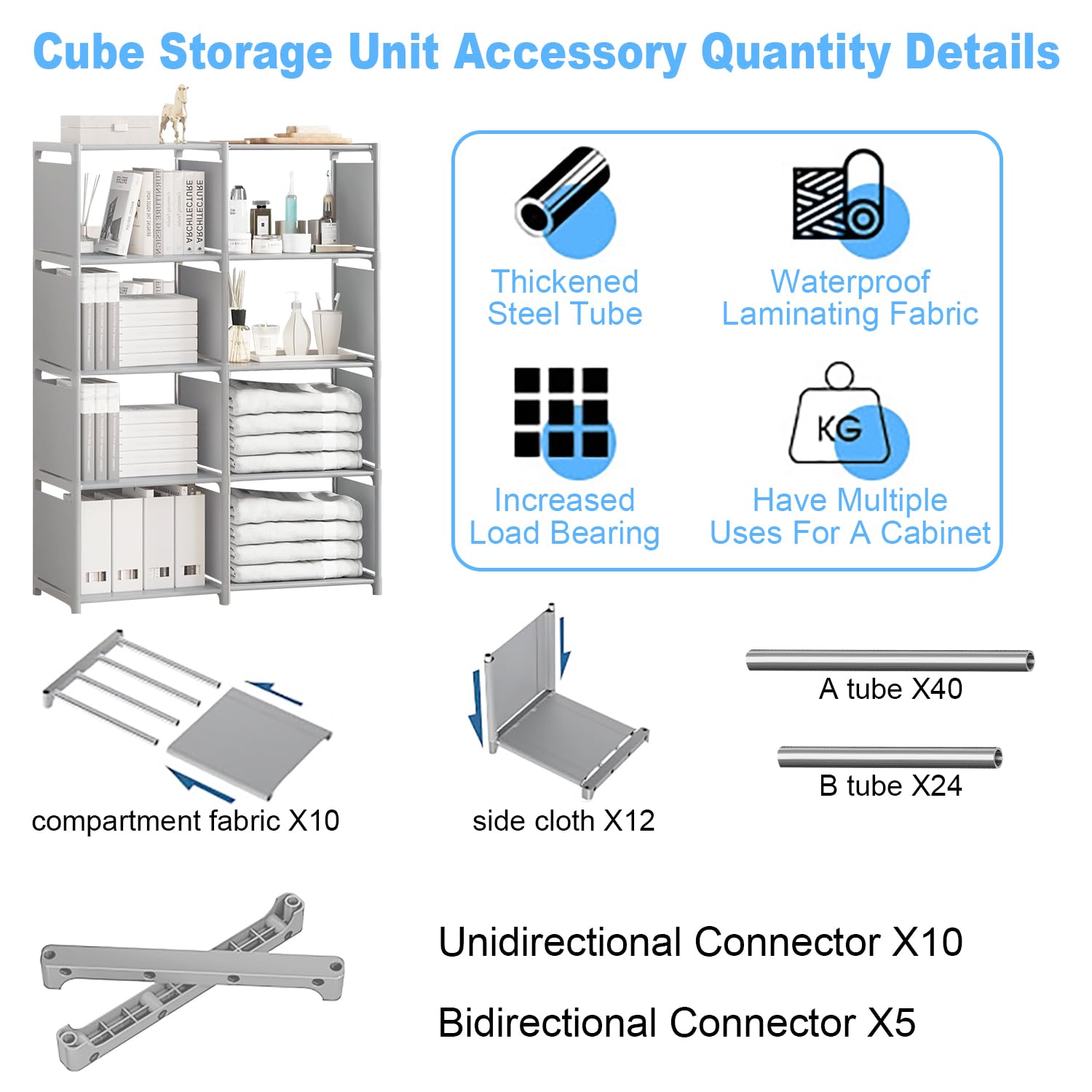 Sightday Cube Storage Unit,8 Storage,Open Book Shelf,Closet for Family Study,Organiser Storage,Storage Unit Cubes For