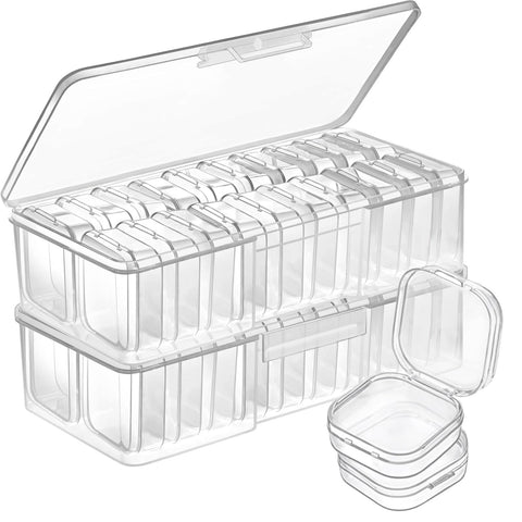 Qualsen Storage Boxes with Lids, 40 Pieces, 3.5 x 3.5 x 1.8 cm