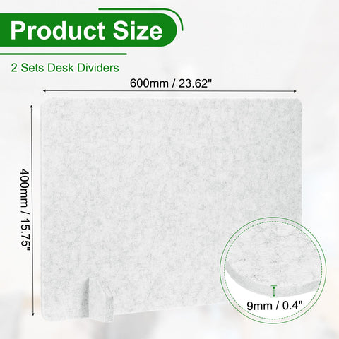 PATIKIL Desk Dividers 60x40cm, 2 Pack Desk Privacy Panel Freestanding Noise Reducing Partition Acoustic Panel with 4Pcs Support Feet for Testing