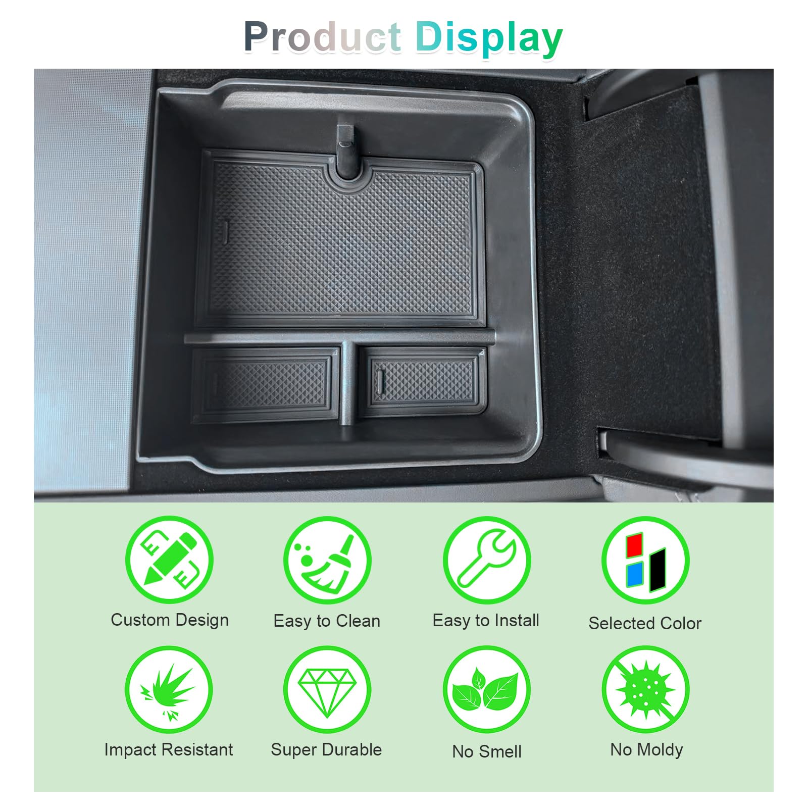 GAFAT Tesla Model Y Juniper 2025 2026 Model 3 Highland 2024-2026 Centre Console Storage Box, Tesla Y 2026 Armrest Organiser Tray Glove Box