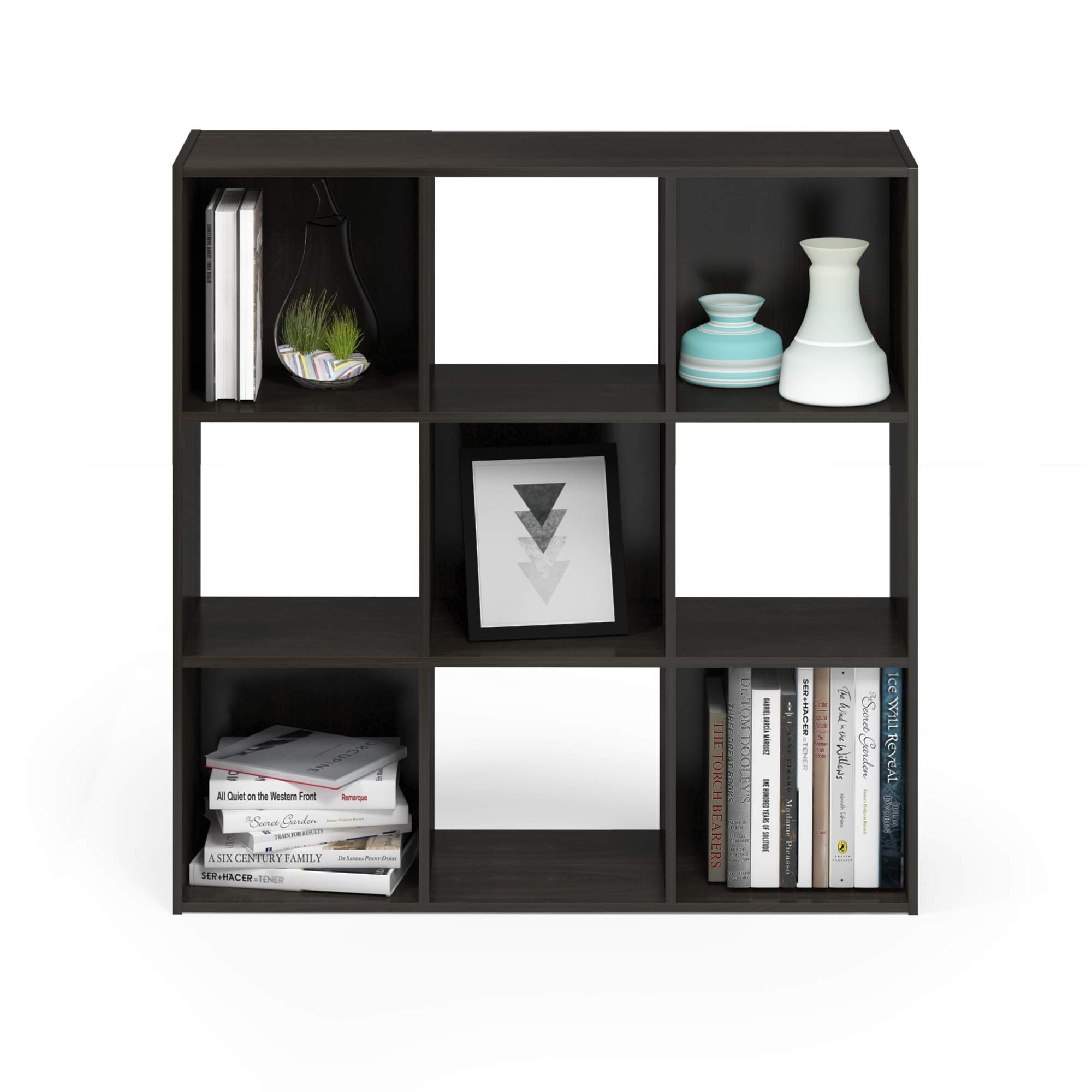 Furinno Pelli Cubic Storage Cabinet, 3x3, Espresso
