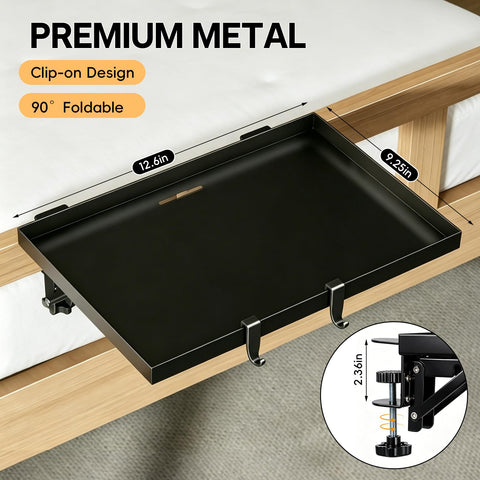Foldable Bed Shelf for Bunk, 10kg Heavy Duty Metal Clip on Nightstand