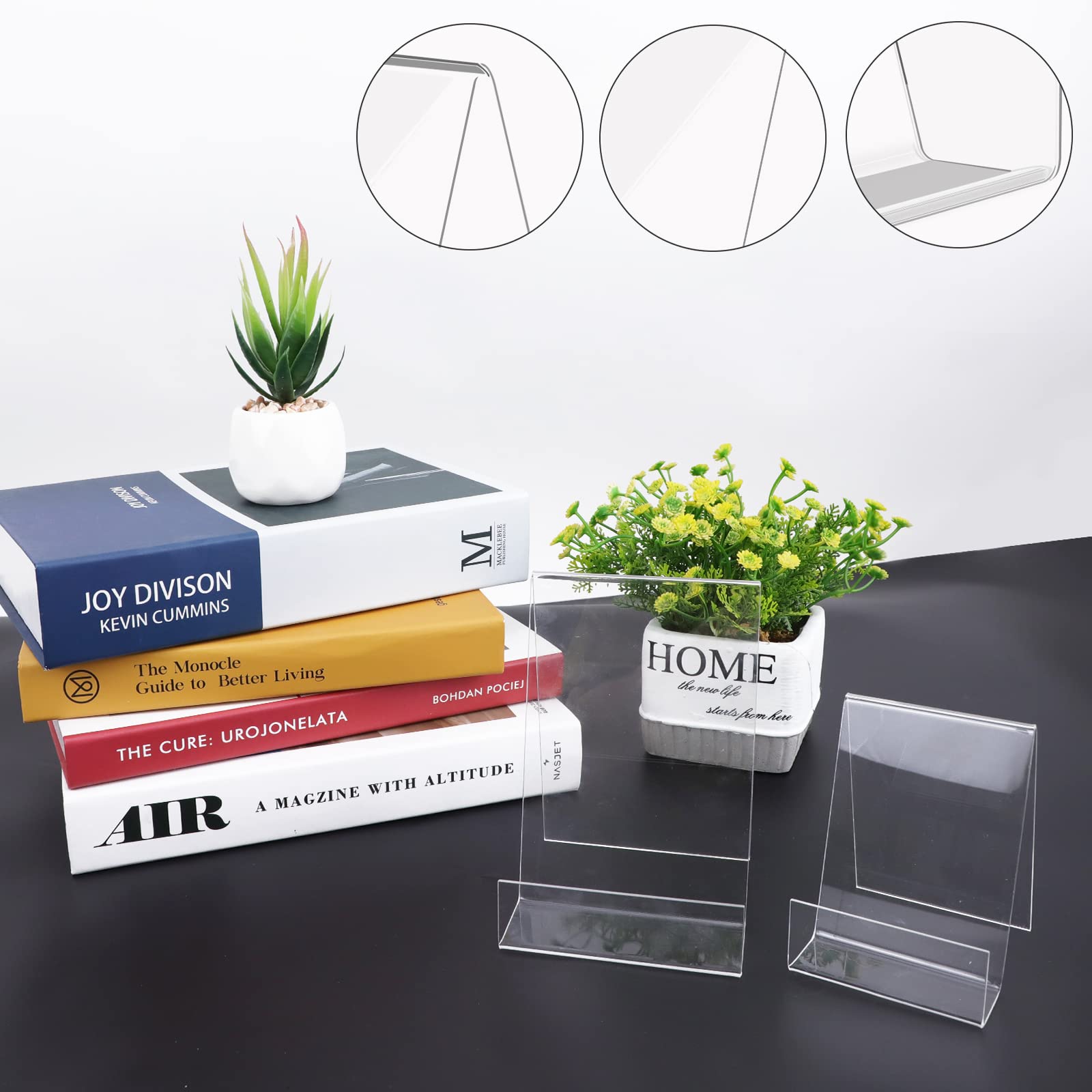 6 PCS Acrylic Book Display Stands, Transparent Display Stands