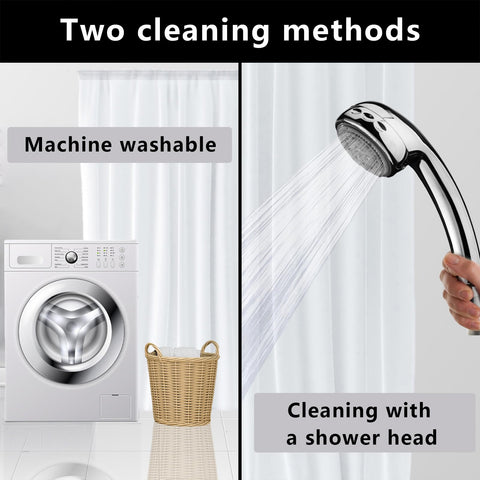 FAIRYGATE Shower Curtains Mould Proof Resistant Waterproof Polyester Shower Curtain With Hooks Black Bath Curtain Bathroom Curtains B8405