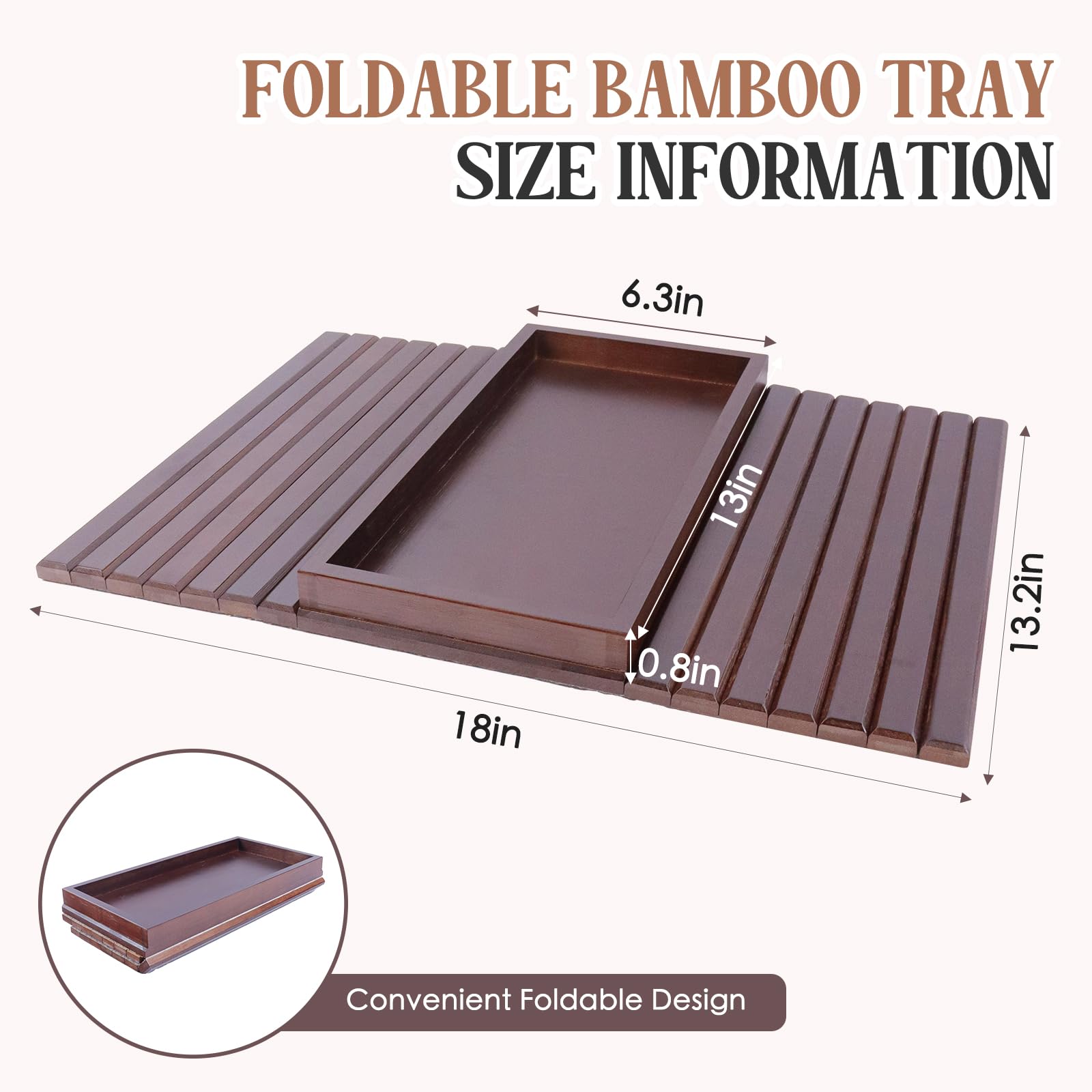 WGNIVOROUS Natural Bamboo Sofa Arm Tray, Armchair Tray, Adjustable Sofa Support, Sofa Side Table for Remote Control, Drink, Snacks, Magazine (brown)