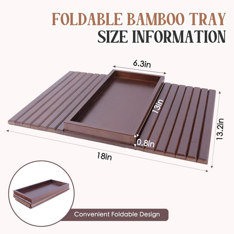 WGNIVOROUS Natural Bamboo Sofa Arm Tray, Armchair Tray, Adjustable Sofa Support, Sofa Side Table for Remote Control, Drink, Snacks, Magazine (brown)