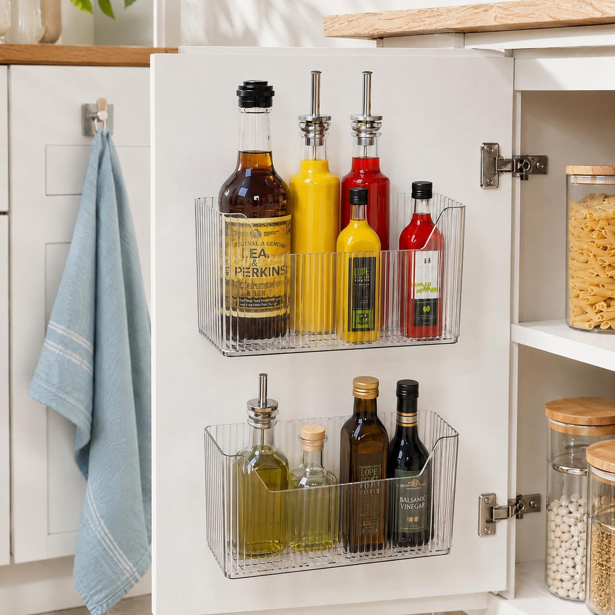 Xygobla 2 Pcs Self Adhesive Cabinet Door Organiser