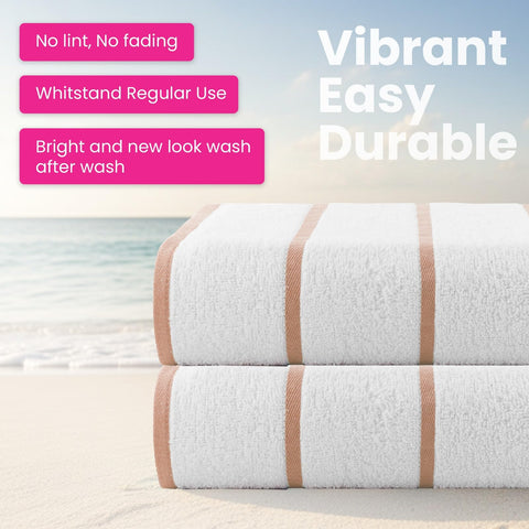 CASA COPENHAGEN Cabana Pool 4-piece set of large bath towels, 76x152 cm, 550 GSM, designed in Denmark, made from soft Egyptian cotton for bathroom