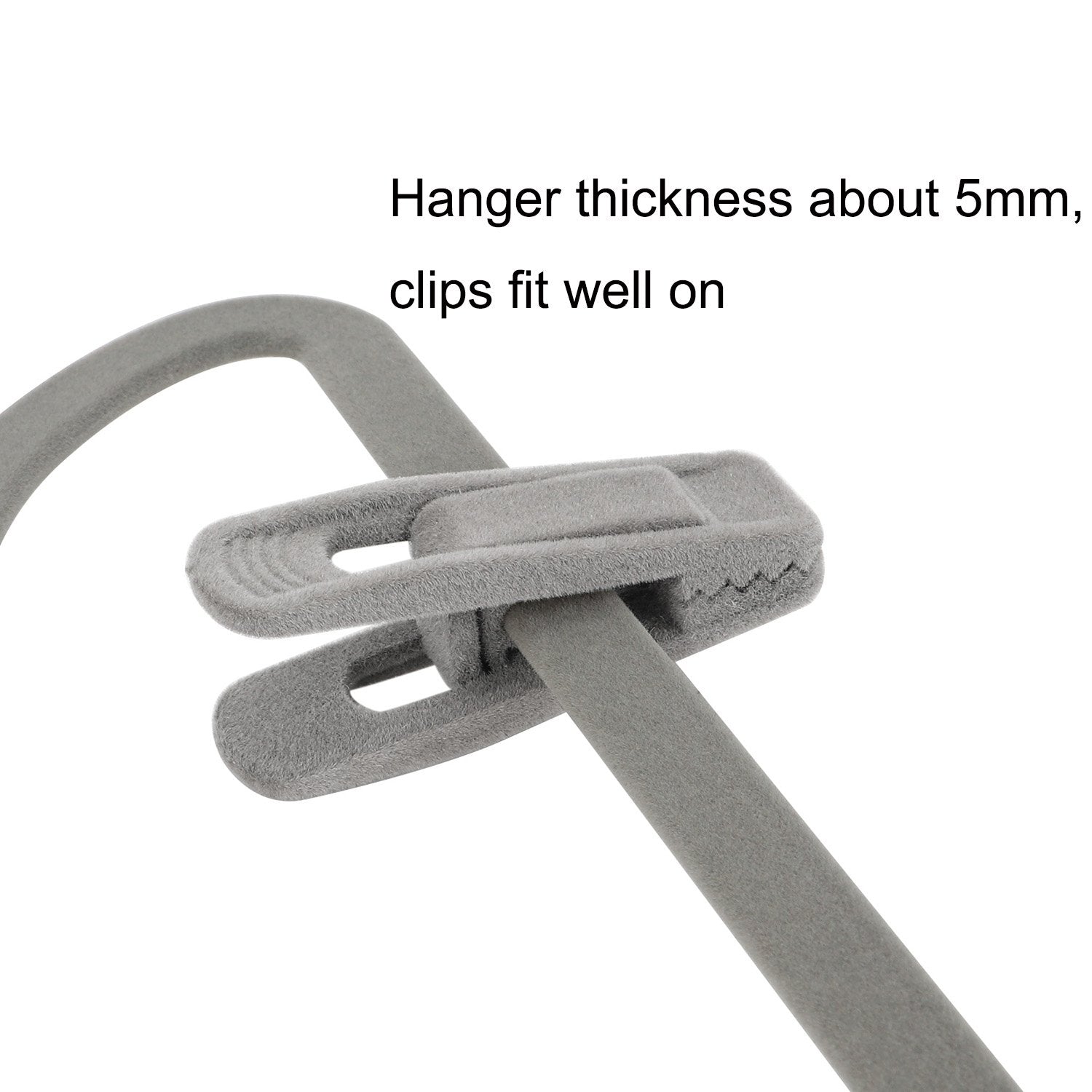 Corodo Non-Slip Velvet Hangers Clips, 20 Pack Strong Coat Hanger Clips Grey
