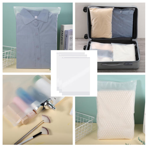 40 Pcs Clear Storage Bags, Reusable Travel Clothes Bags, 40 x 30 CM