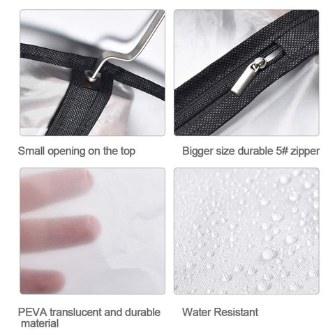 HomeClean Hanging Garment Bags 12 Pack Breathable Suit Bag Covers with Zip PEVA Clothes Cover Bags Coat Garment Bags Dress Cover Bags for Wardrobe