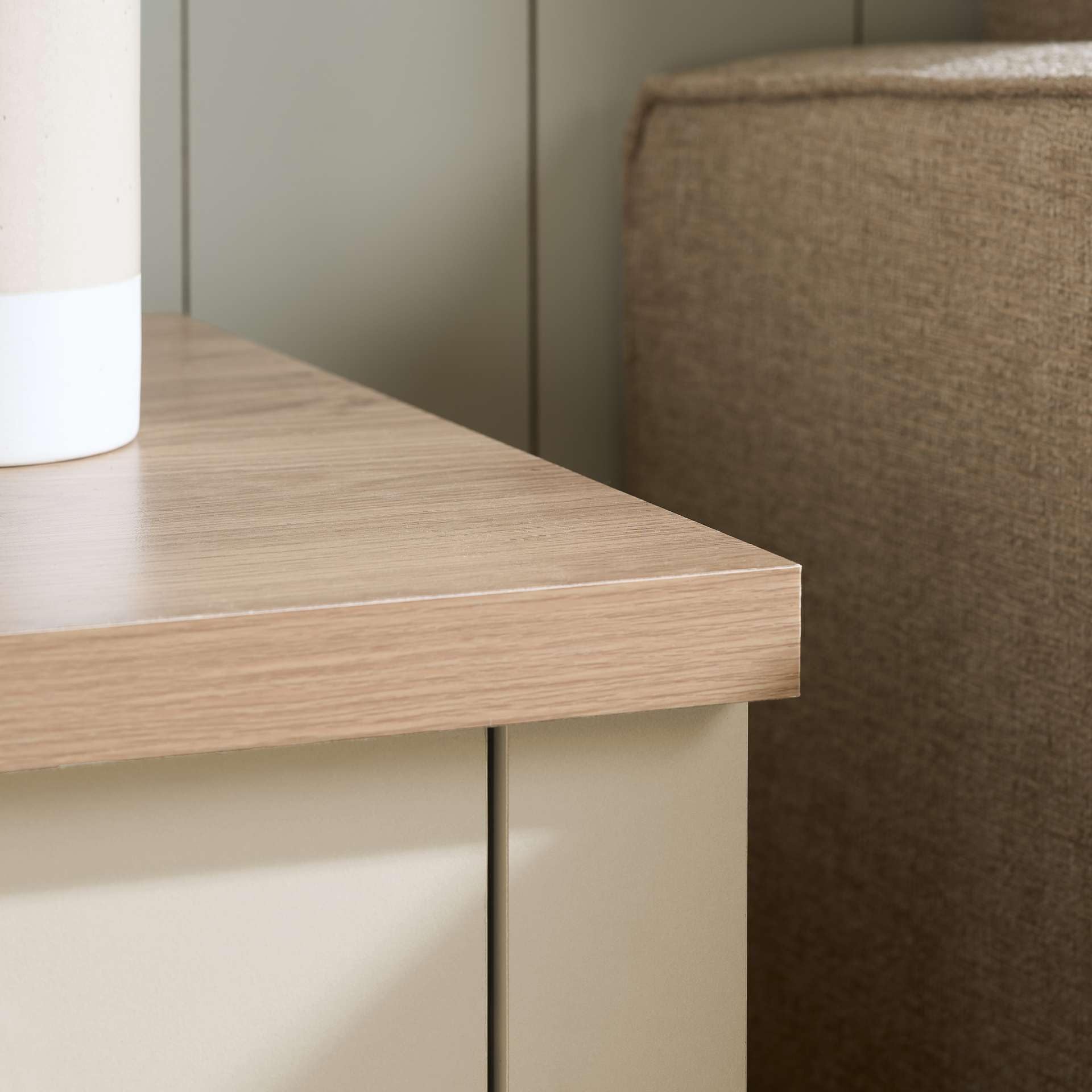 Birlea Highgate 1 Drawer Lamp Table Cream & Oak Effect