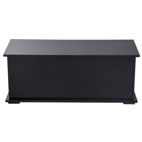 HOMCOM Ottoman Storage Box Chest Cabinet Keepsake With Lid Chipboard Black