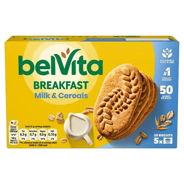 BelVita Breakfast Biscuits Milk & Cereals 5 Pack 225G (Case of 10)