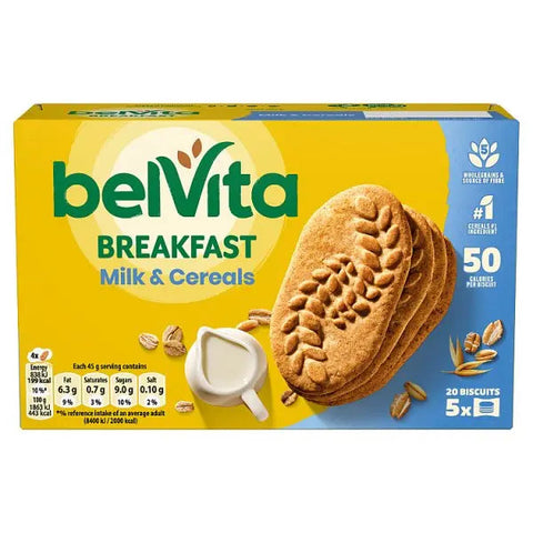 BelVita Breakfast Biscuits Milk & Cereals 5 Pack 225G (Case of 10)