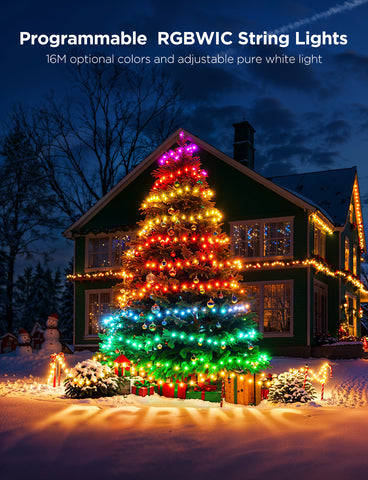 GOVEE XMAS STRING LIGHTS RGBICW IP65 20M