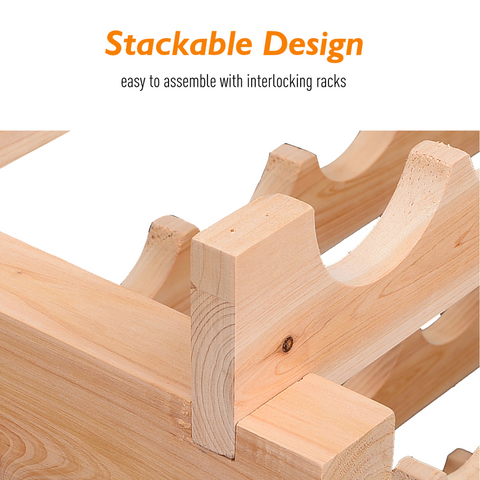 Wooden 72 Bottle 6 Tier Shelf Storage Holder Standing Wood Cellar Wine Rack
