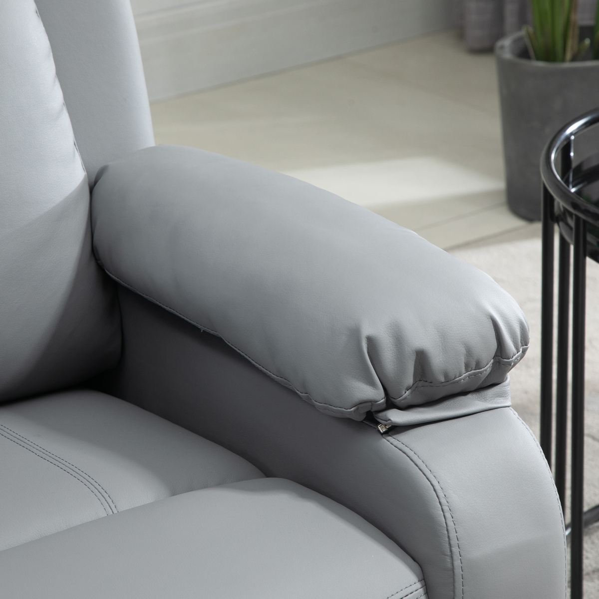 Electric Power Lift Recliner Chair with Massage Vibration Side Pocket, Grey