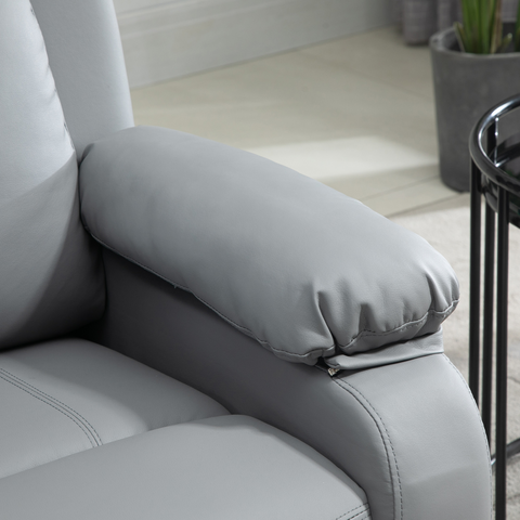 Electric Power Lift Recliner Chair with Massage Vibration Side Pocket, Grey