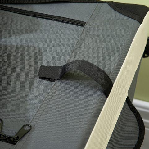 91cm Foldable Pet Carrier w/ Cushion, for Large Dogs and Cats - Grey Pawhut