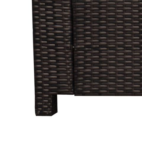 3 Seater Rattan Sofa Brown Wicker Weave Metal Frame Chair Outdoor Furniture