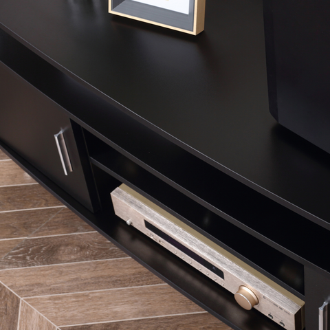 TV Unit Cabinet with Storage Shelves and Cupboard Entertainment Center
