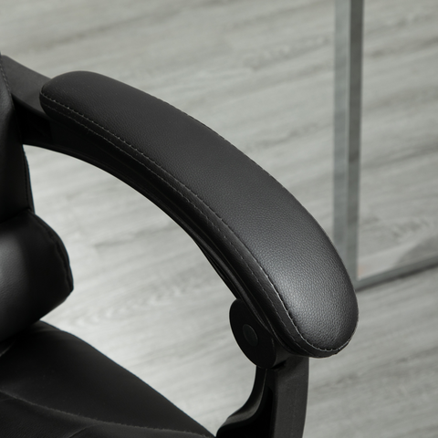PU Leather Home Office Chair High Back Computer Chair with Swivel Wheels Black