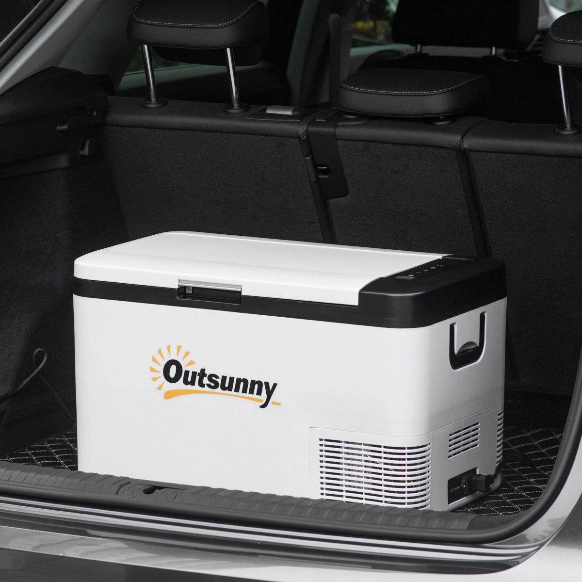 12V Portable Car Refrigerator w/ Inner LED Light Indoor Outdoor, 25L Outsunny